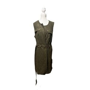 Chico's‎ Heavyweight Belted Vest Dress – Olive Green – Size 2